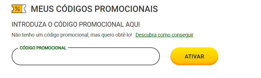 Bonus e Promo Codes